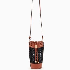 Ulla Johnson Willow Raffia Bottle Carrier - Noir Sierra